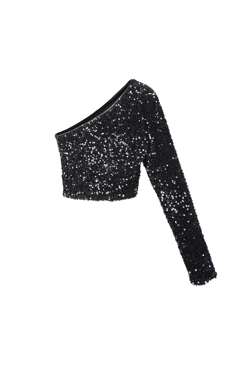 Polyester Paillettes Femme Top À Une Épaule Sans Manches Effet Brillant Image10
