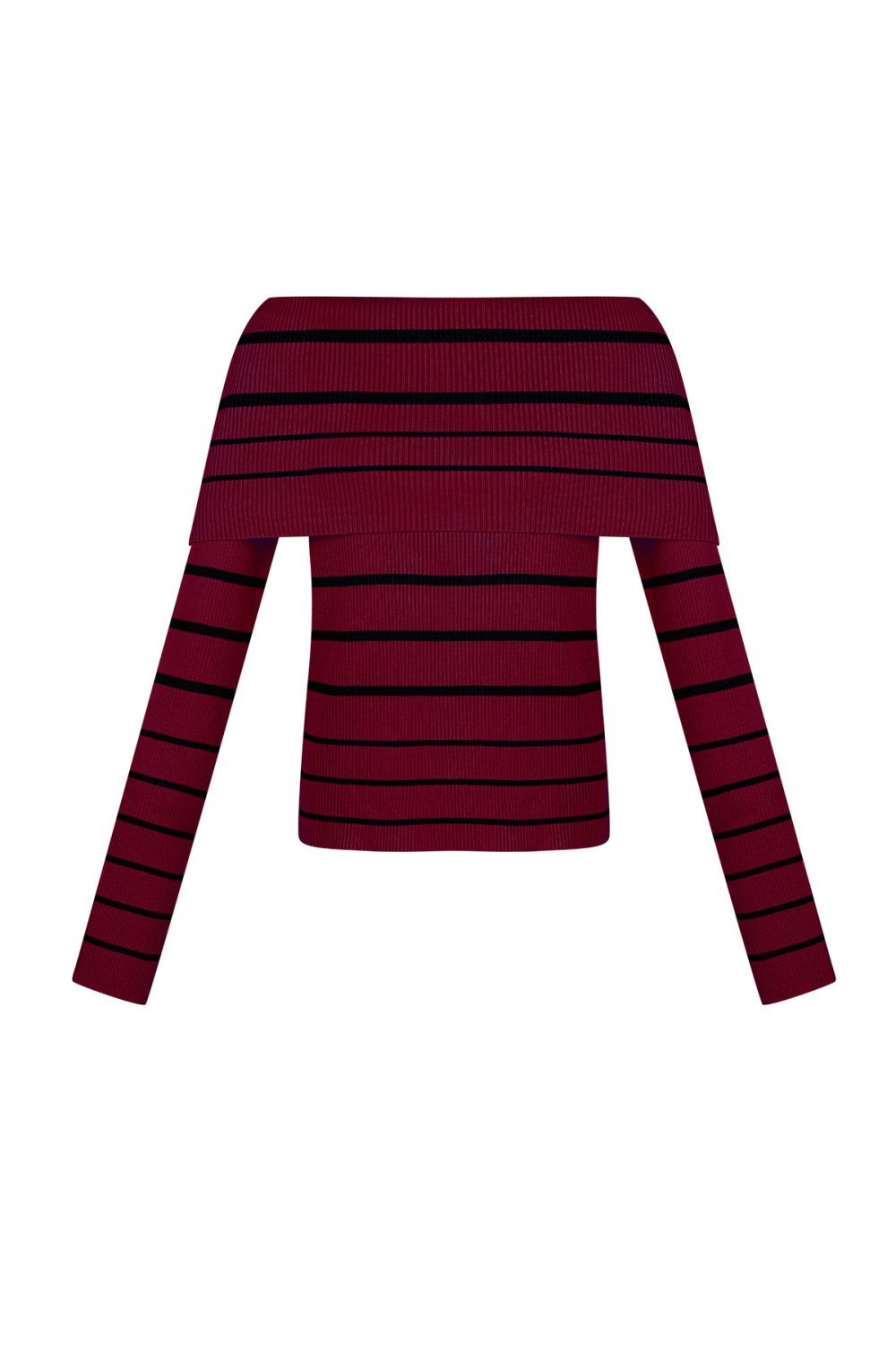 Pull En Viscose Femme Décolleté Épaules Dénudées Motif Rayé Image3