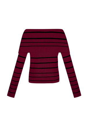 Pull En Viscose Femme Décolleté Épaules Dénudées Motif Rayé h5 