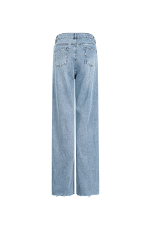 Cotton Woven Femme Pantalon Droit Casual Solid Color h5 Image5
