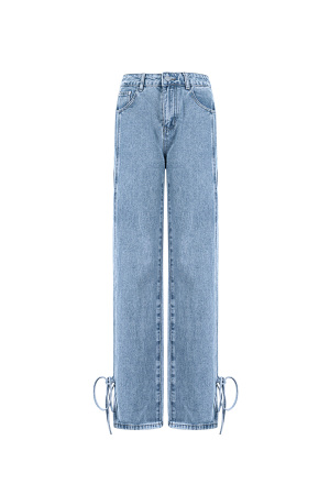 Coton Tissé Pantalon Droit Femme Style Décontracté Détail Nœud h5 
