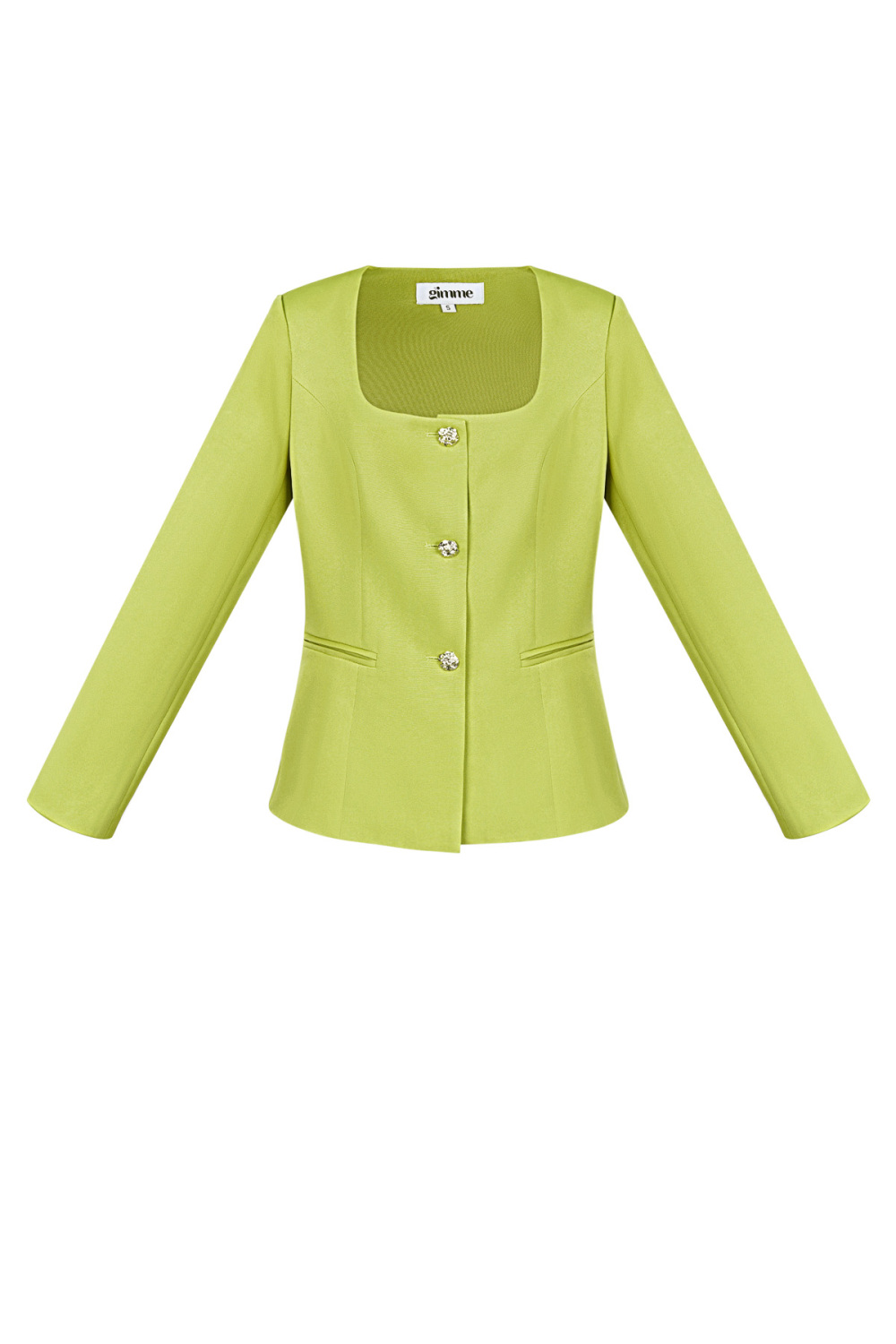 Blazer Femme Polyester Col Carré Coupe Cintrée 