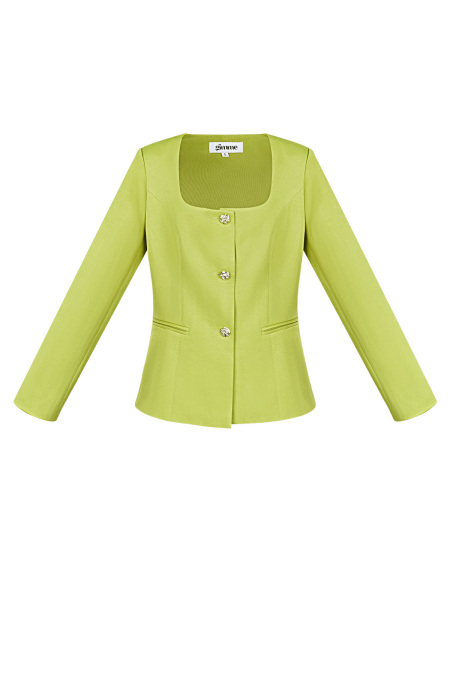 Blazer Femme Polyester Col Carré Coupe Cintrée 2
