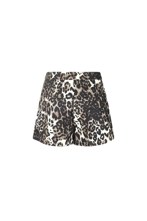 Coton Shorts Femme Imprimé Léopard Taille Haute h5 Image4