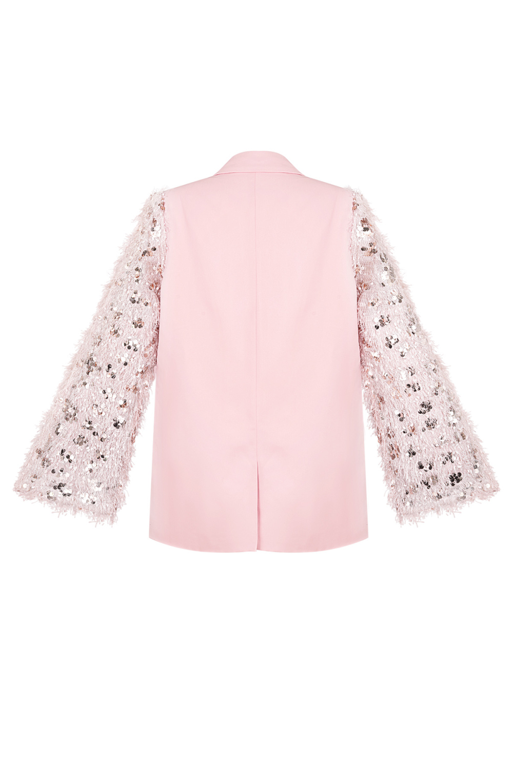 Blazer Femme À Manches Pailletées Et Plumes Rose Image11