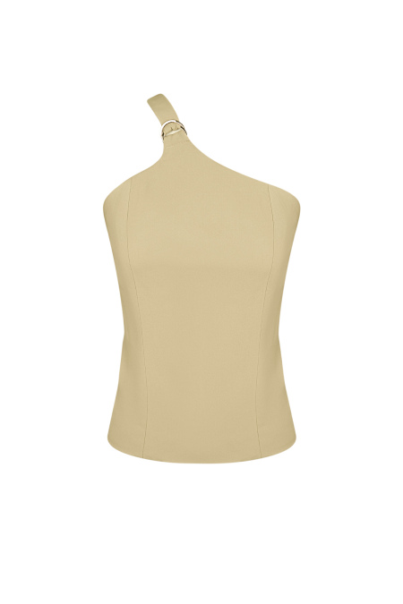 Top Sans Manches Femme en Polyester à Épaule Unique Design Asymétrique 2