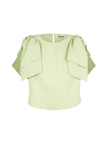 Top Manches Courtes Femme en Polyester Design à Volants aux Épaules 2