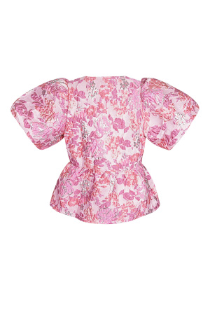 Tissu En Fibre De Polyester Femme Haut À Manches Courtes Élégant Imprimé Floral h5 Image15