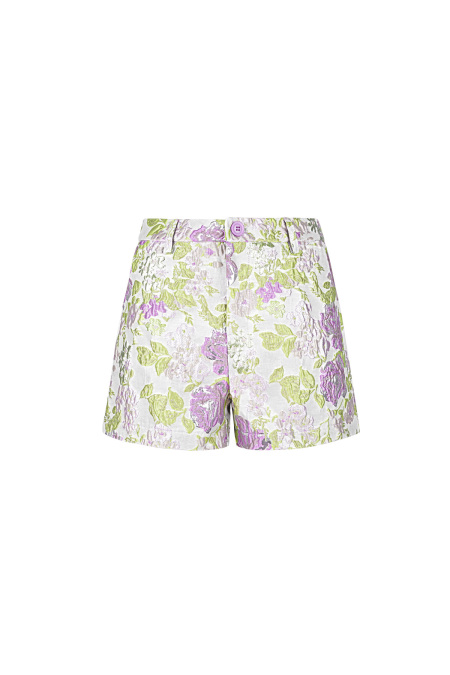 Shorts Femme en Fibre de Polyester Tissée Imprimé Floral Élégant 2