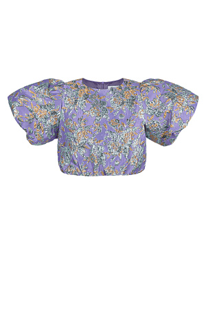 Polyester Femme Haut Manches Courtes Volants Imprimé Floral h5 
