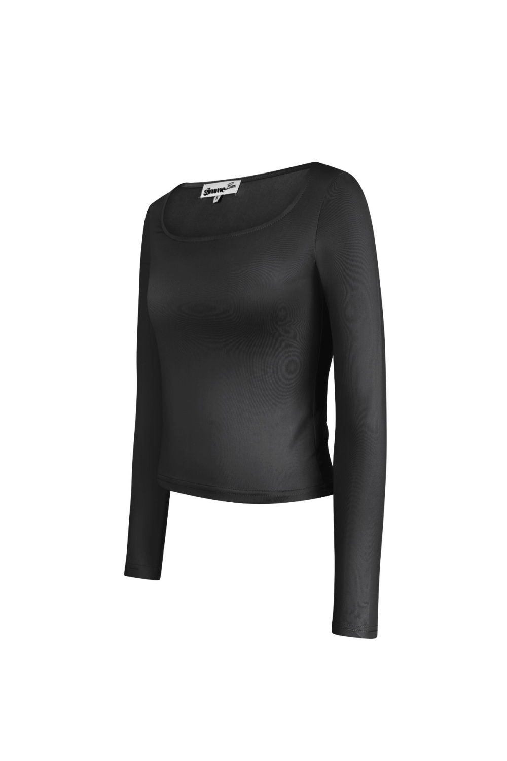 Pull En Polyester Pour Femme Manches Longues Crop Top Col Carré Coupe Bodycon Image2