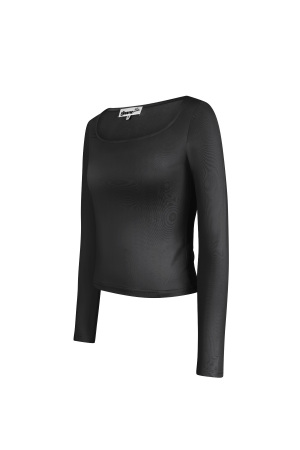 Pull En Polyester Pour Femme Manches Longues Crop Top Col Carré Coupe Bodycon h5 Image2