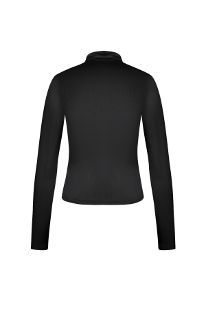Pull Femme Manches Longues Polyester Côtelé Col Roulé h5 Image3