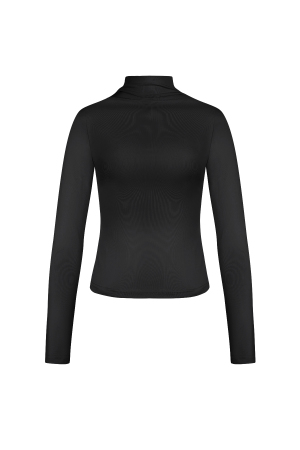 Pull Femme Manches Longues Polyester Côtelé Col Roulé h5 