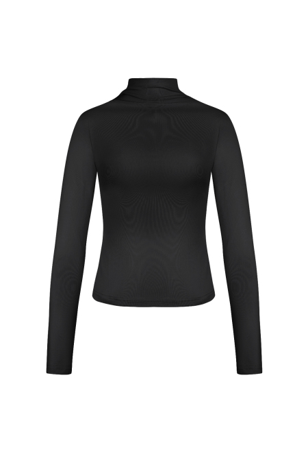 Pull Femme Manches Longues Polyester Côtelé Col Roulé 2