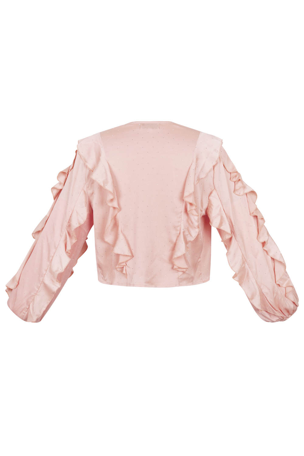 Polyester Haut Femme Manches Longues Volants Devant Nœud Image3