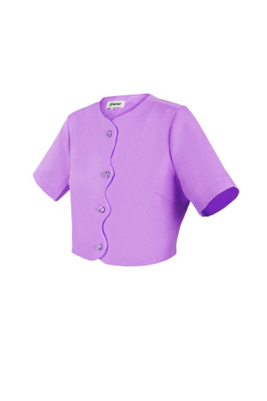 Top Manches Courtes Femme En Polyester Coupe Courte Fermeture À Boutons h5 Image6