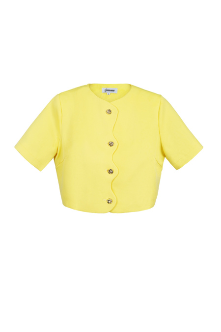 Top Manches Courtes Femme en Polyester Coupe Courte Fermeture à Boutons 2