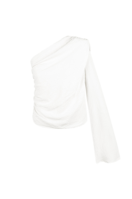 Polyester Femme Haut à Manches Longues Épaule Unique Design Asymétrique 2