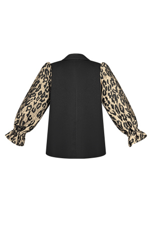 Ensemble De Costume Femme En Polyester Blazer À Manches Ballon Imprimé Léopard h5 Image6