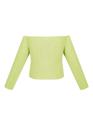 Polyester Femme Top À Manches Longues Découpe Épaules Boutonnage Avant h5 Image2