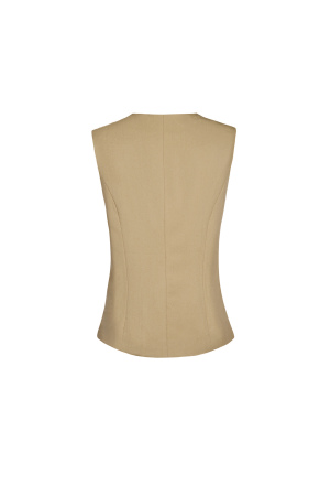 Polyester Haut Sans Manches Femme Conception Structurée À Boutons h5 Image7