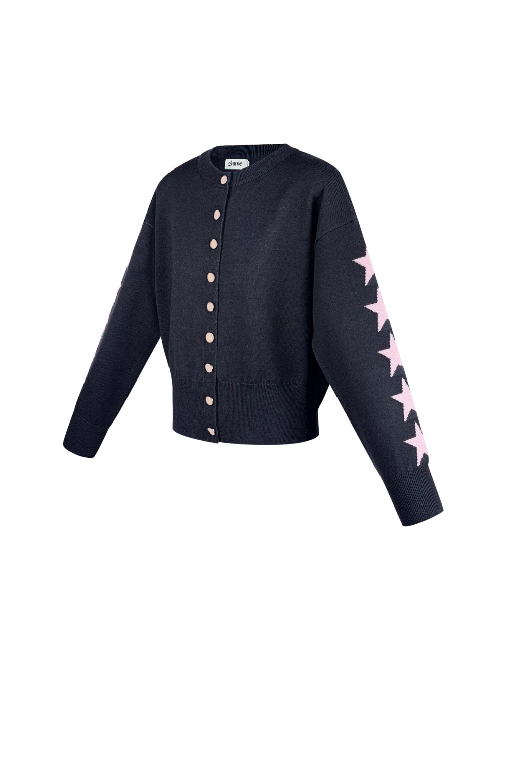Cardigan Tricot Viscose Femme Coupe Courte Motif Étoile Image6