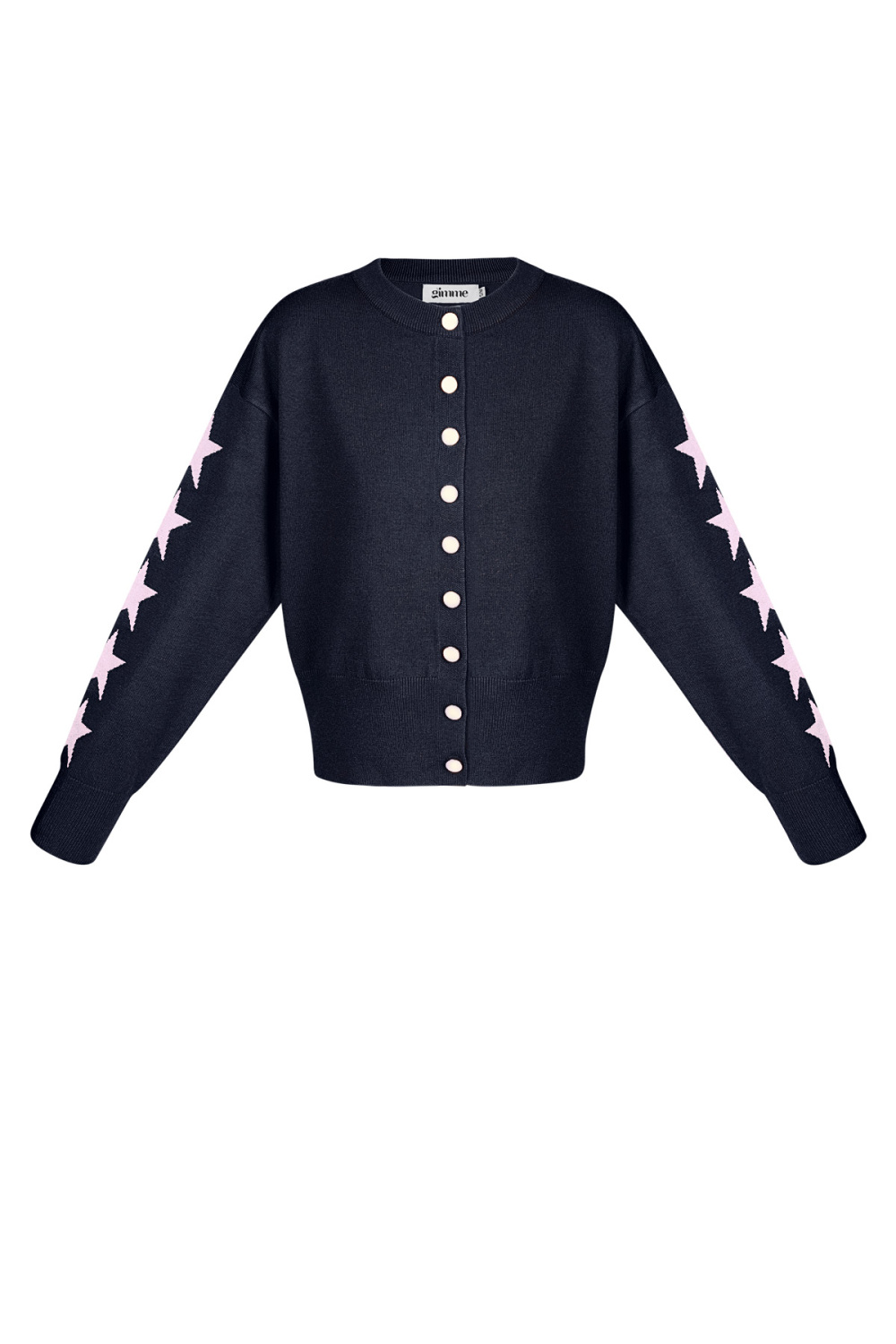 Cardigan Tricot Viscose Femme Coupe Courte Motif Étoile 