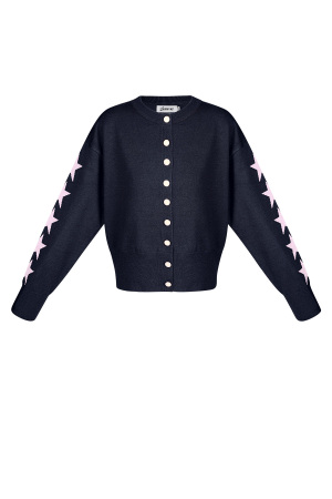 Cardigan Tricot Viscose Femme Coupe Courte Motif Étoile h5 