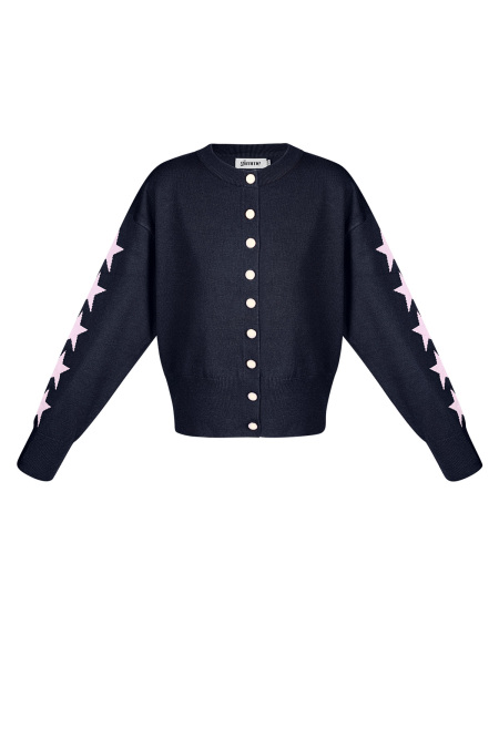 Cardigan Tricot Viscose Femme Coupe Courte Motif Étoile 2