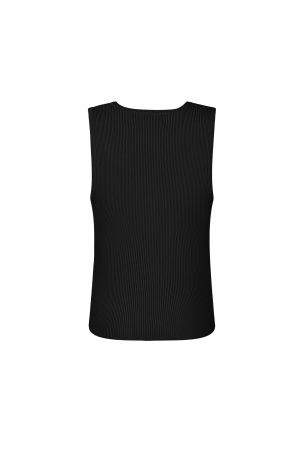 Viscose Haut Femme Sans Manches Tricot Roulé Boutonnage Avant h5 Image8