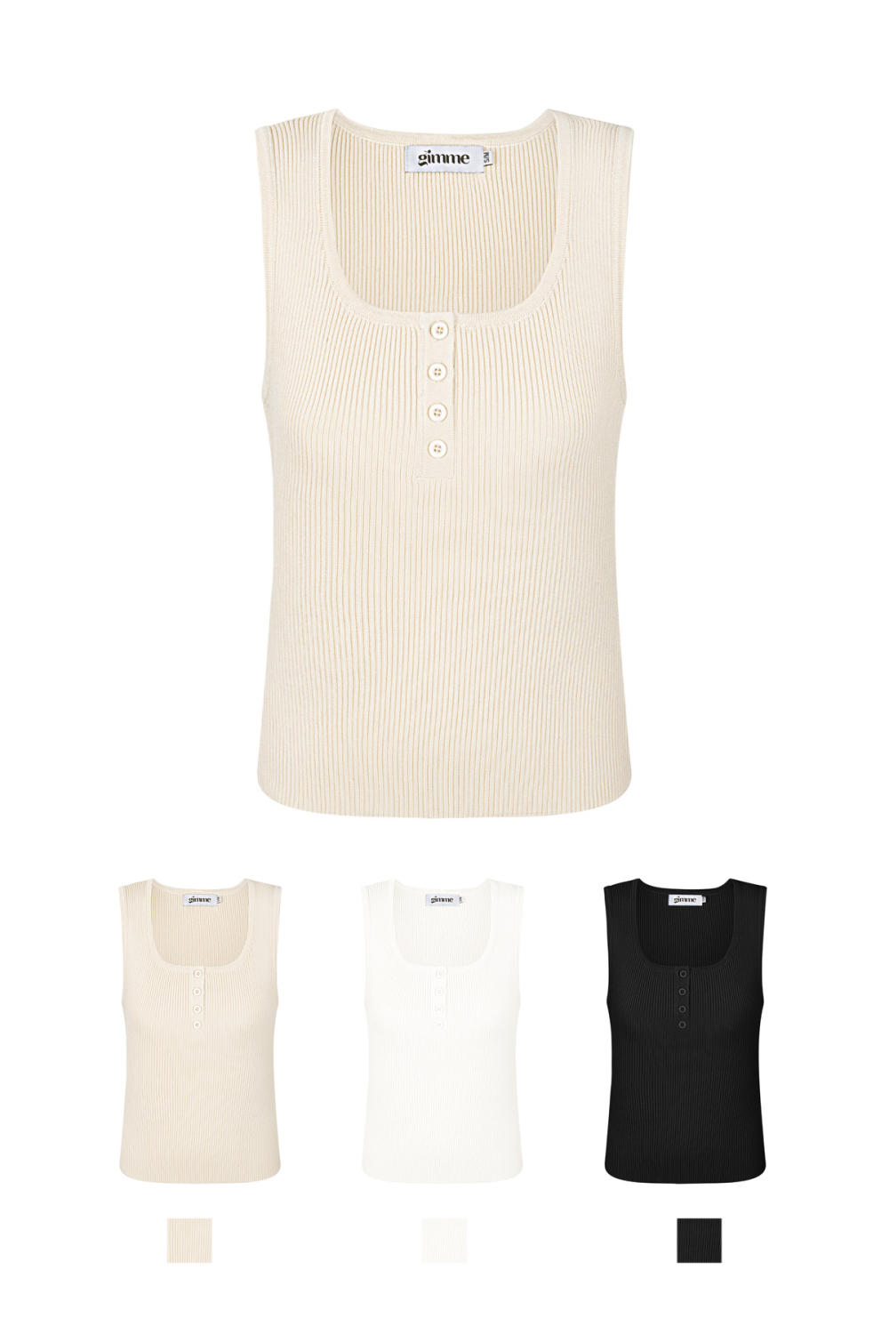 Viscose Haut Femme Sans Manches Tricot Roulé Boutonnage Avant Image2
