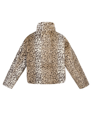 Veste Femme En Polyester Fourrure Synthétique Imprimé Léopard Chaud Et Confortable h5 Image6