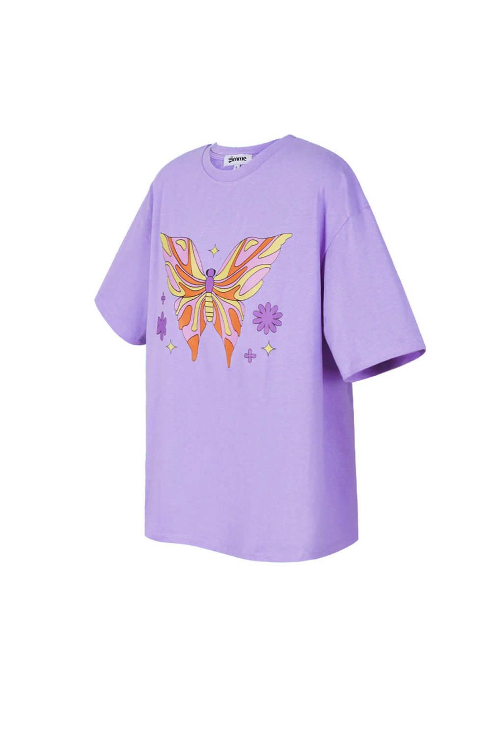 Coton T-Shirt Femme Oversized Imprimé Papillon h5Image4