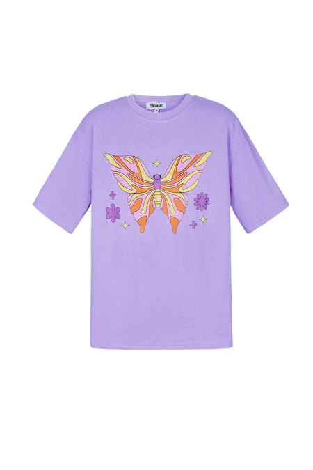 Coton T-shirt Femme Oversized Imprimé Papillon 2