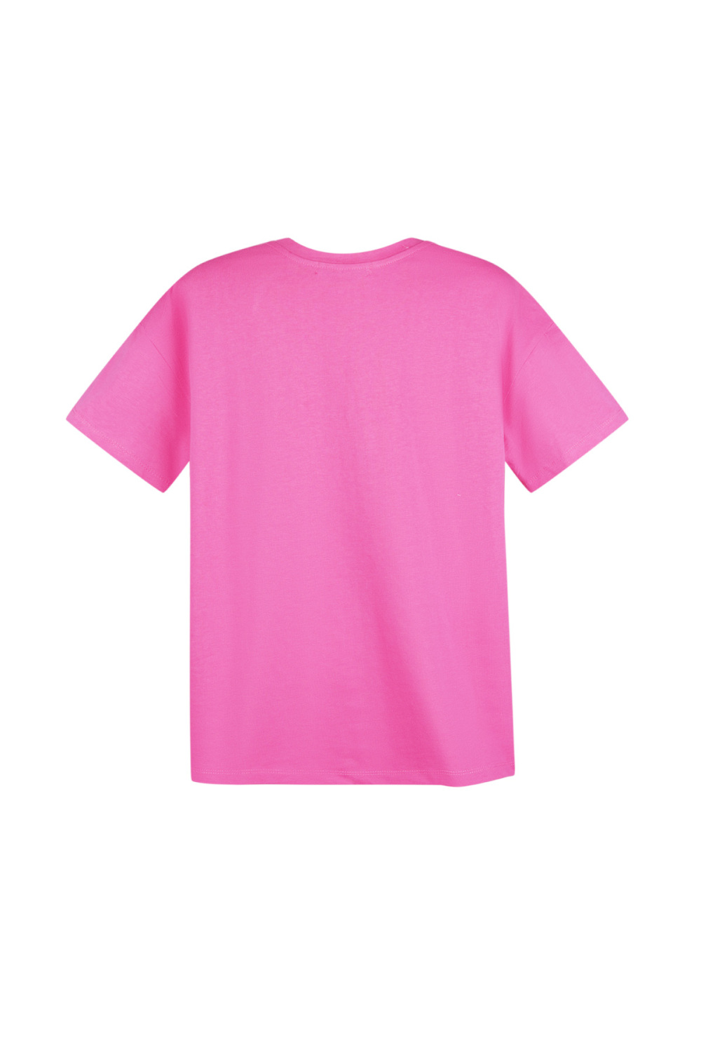 Coton T-Shirt Femme Oversized Fuchsia Broderie Sourire h5Image5