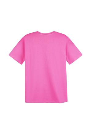 Coton T-Shirt Femme Oversized Fuchsia Broderie Sourire h5 Image5