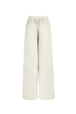 Pantalon Large Femme En Viscose Tissée Casual Couleur Unie h5 Image9