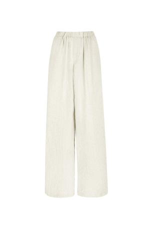 Pantalon Large Femme En Viscose Tissée Casual Couleur Unie h5 
