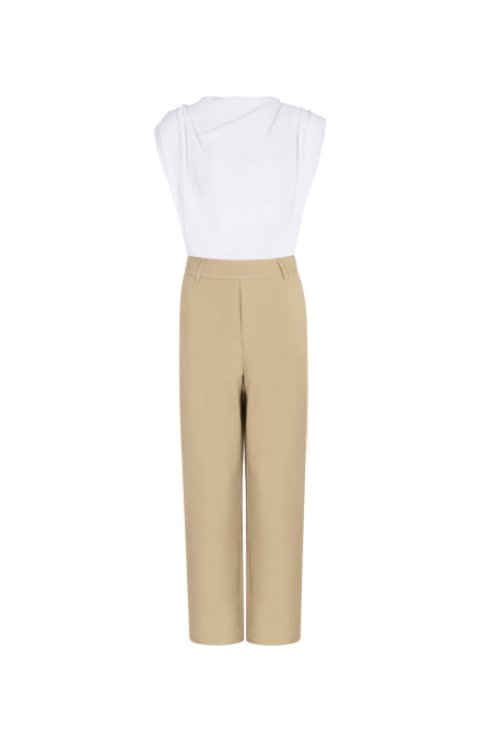 Cotton Blend Femme Wide Leg Bodysuit Printemps/Été Comfort Fit 2