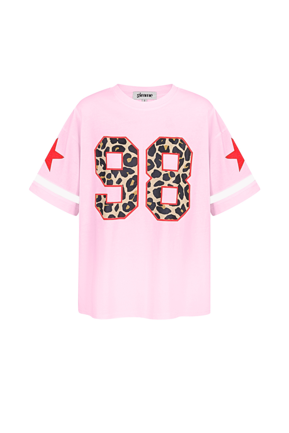 Coton T-Shirt Femme Oversized Imprimé Léopard Numéro 98 