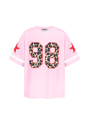 Coton T-Shirt Femme Oversized Imprimé Léopard Numéro 98 h5 