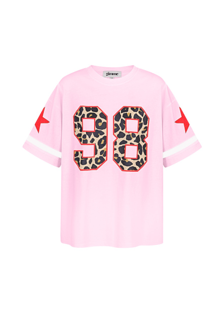 Coton T-shirt Femme Oversized Imprimé Léopard Numéro 98 2