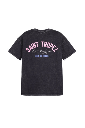 Coton T-Shirt Femme Oversized Imprimé Saint Tropez h5 Image6