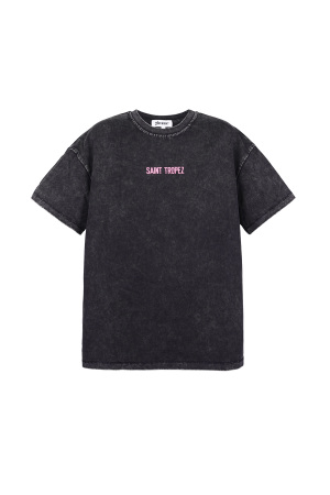Coton T-Shirt Femme Oversized Imprimé Saint Tropez h5 
