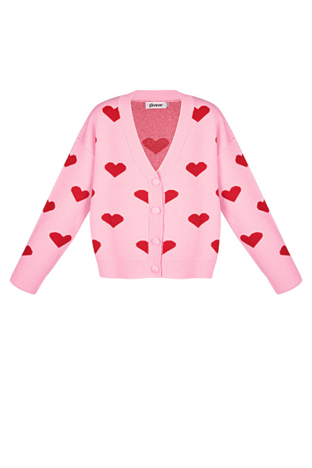 Viscose Tricotée Cardigan Femme Mignon Motif Cœur Automne/Hiver 2
