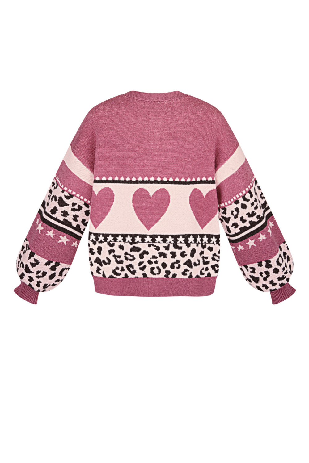 Cardigan Tricoté Pour Femme Avec Motifs Cœur Et Léopard Image8