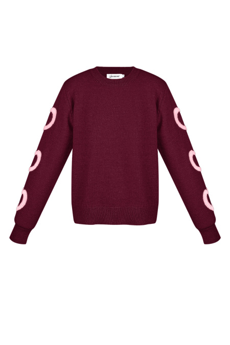 Pull en Laine Mélange Femme Col Rond Motif Cœur Design 2