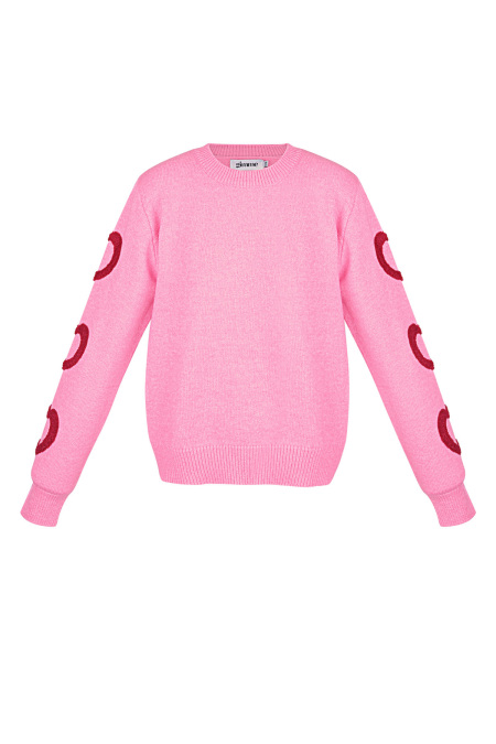 Pull en Laine Mélange Femme Col Rond Motif Cœur Design 2