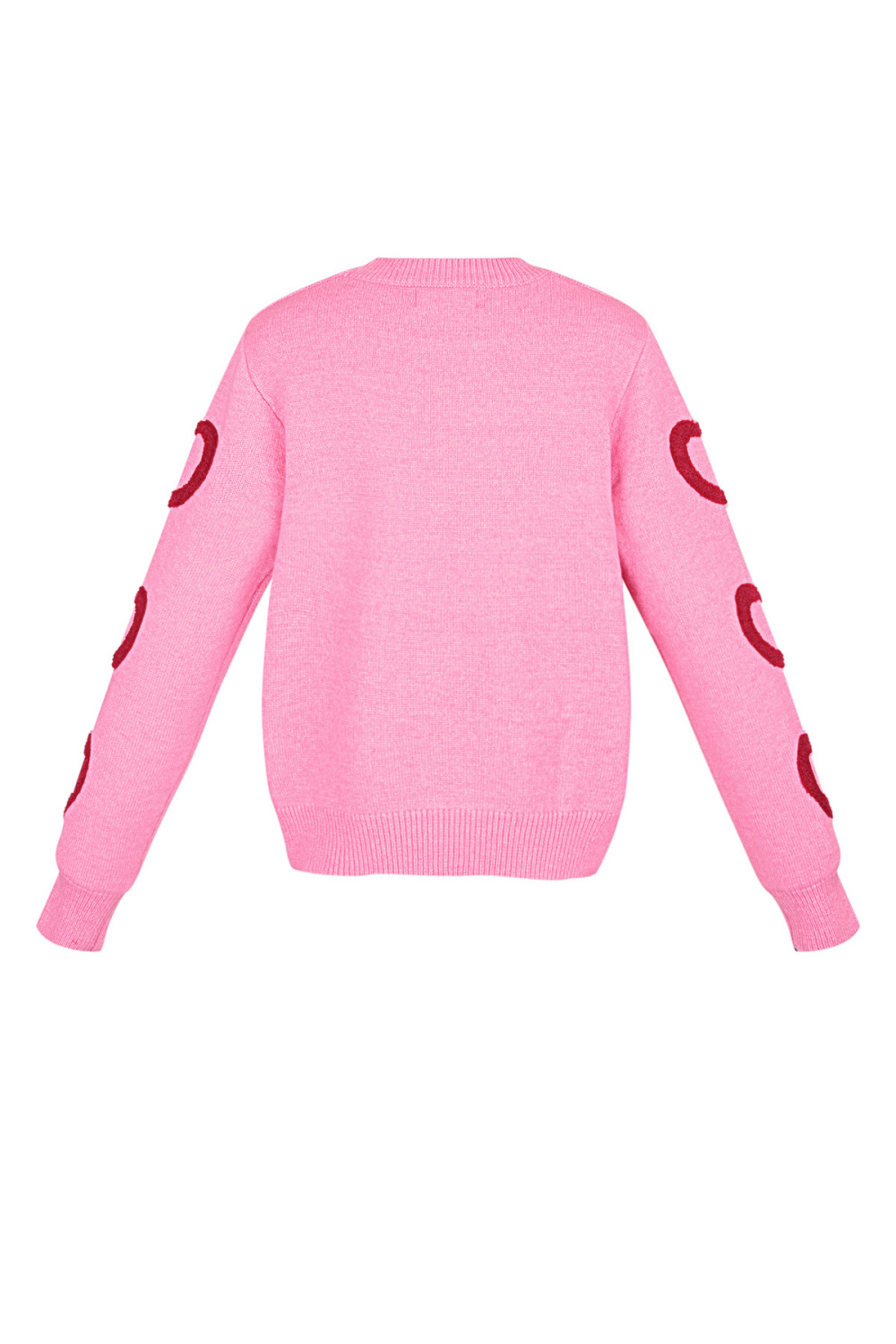 Pull En Laine Mélange Femme Col Rond Motif Cœur Design Image3